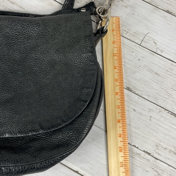 Coach Black Pebbled Leather Foldover Convertible Saddlebag Crossbody/Shoulderbag - Picture 10 of 11